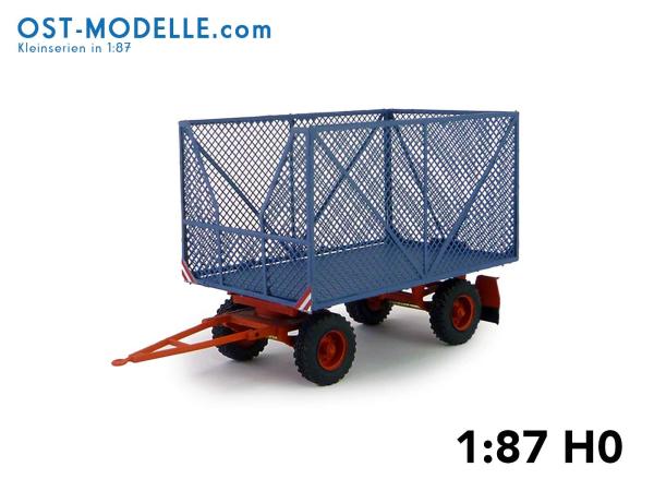 Strohanhänger mit geätzten Aufbau Variante lV Gitterstruktur (V) und Maschendrahtnetz – blau rot